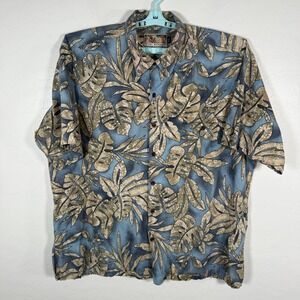 Vintage Tori Richard Shirt Mens‎ 2XL Blue Hawaiian Camp Rayon Blend Floral Beach
